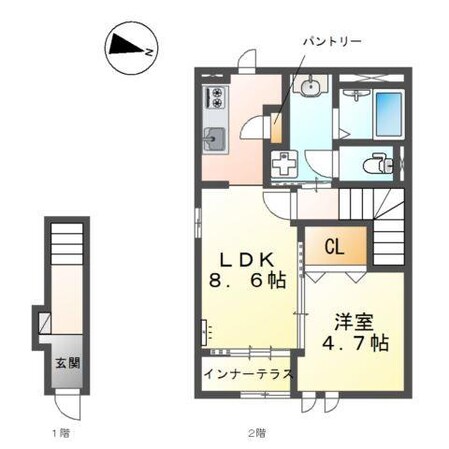 Casa石生の物件間取画像